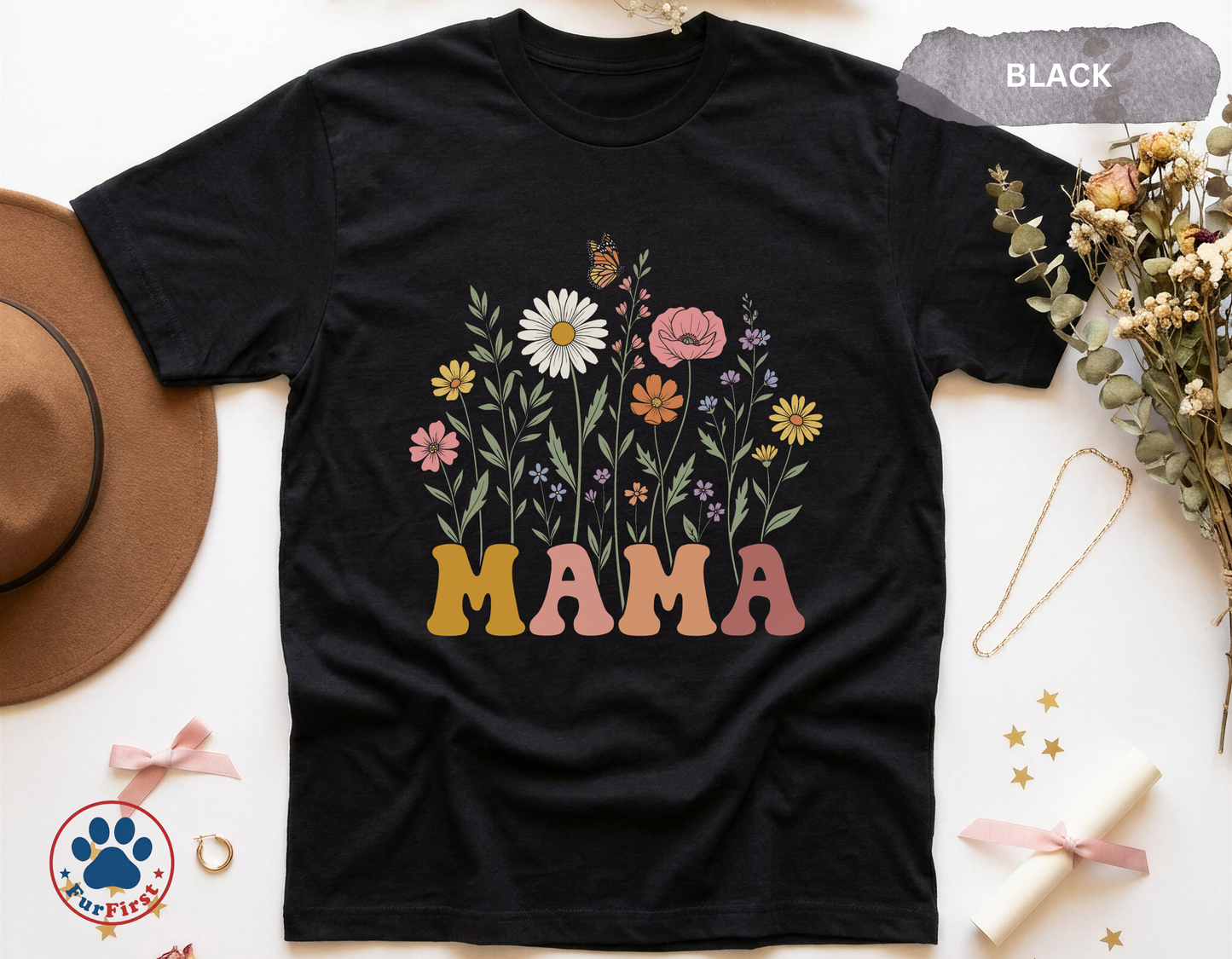 Mama Floral Shirt — Wildflower Mama Tee, Mothers Day Gift, Botanical Mama Shirt Women, Floral Mom Gift