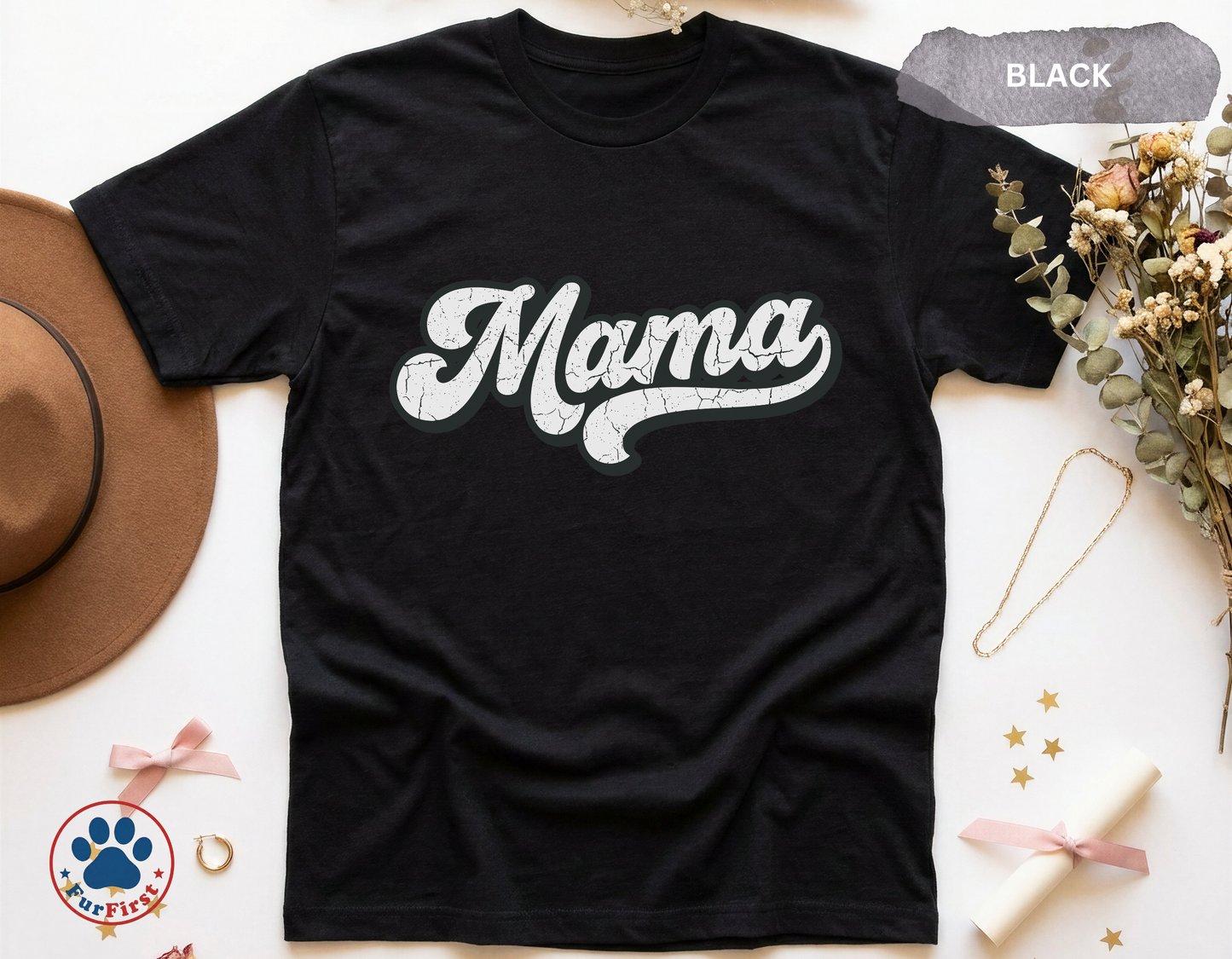 Mama Shirt Women — Retro Script Mama Tee, Mothers Day Gift, Vintage Mama Shirt, Cute Mom Gift, Simple Mama Tee