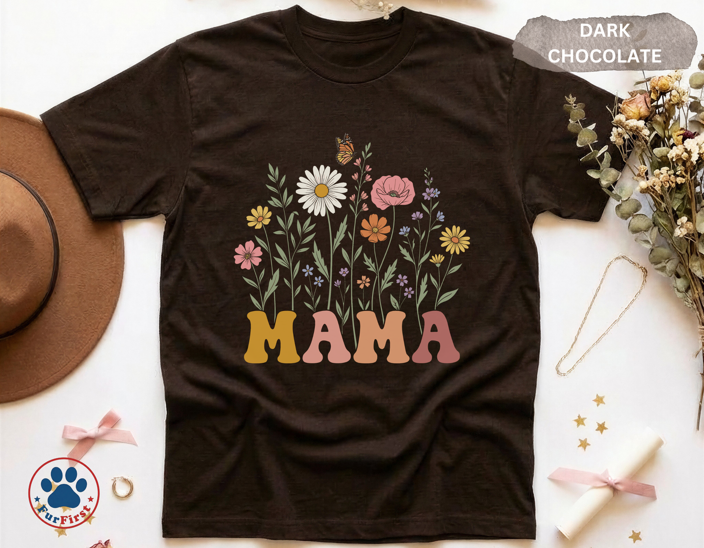 Mama Floral Shirt — Wildflower Mama Tee, Mothers Day Gift, Botanical Mama Shirt Women, Floral Mom Gift