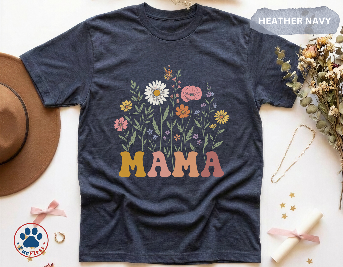 Mama Floral Shirt — Wildflower Mama Tee, Mothers Day Gift, Botanical Mama Shirt Women, Floral Mom Gift