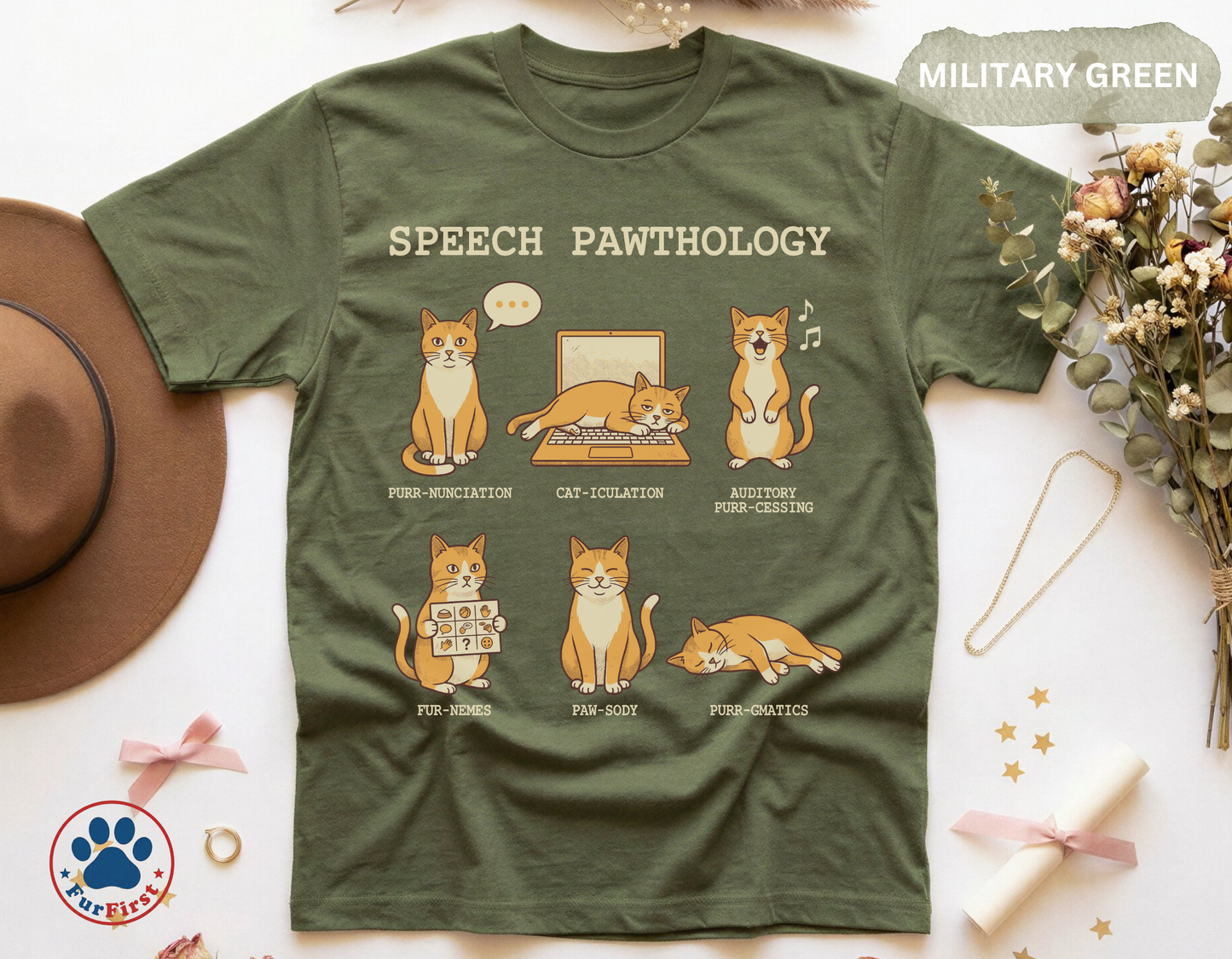 Speech Pawthology Cat T-Shirt