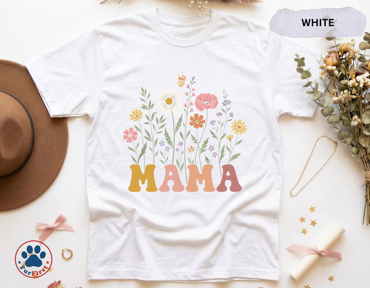 Mama Floral Shirt — Wildflower Mama Tee, Mothers Day Gift, Botanical Mama Shirt Women, Floral Mom Gift
