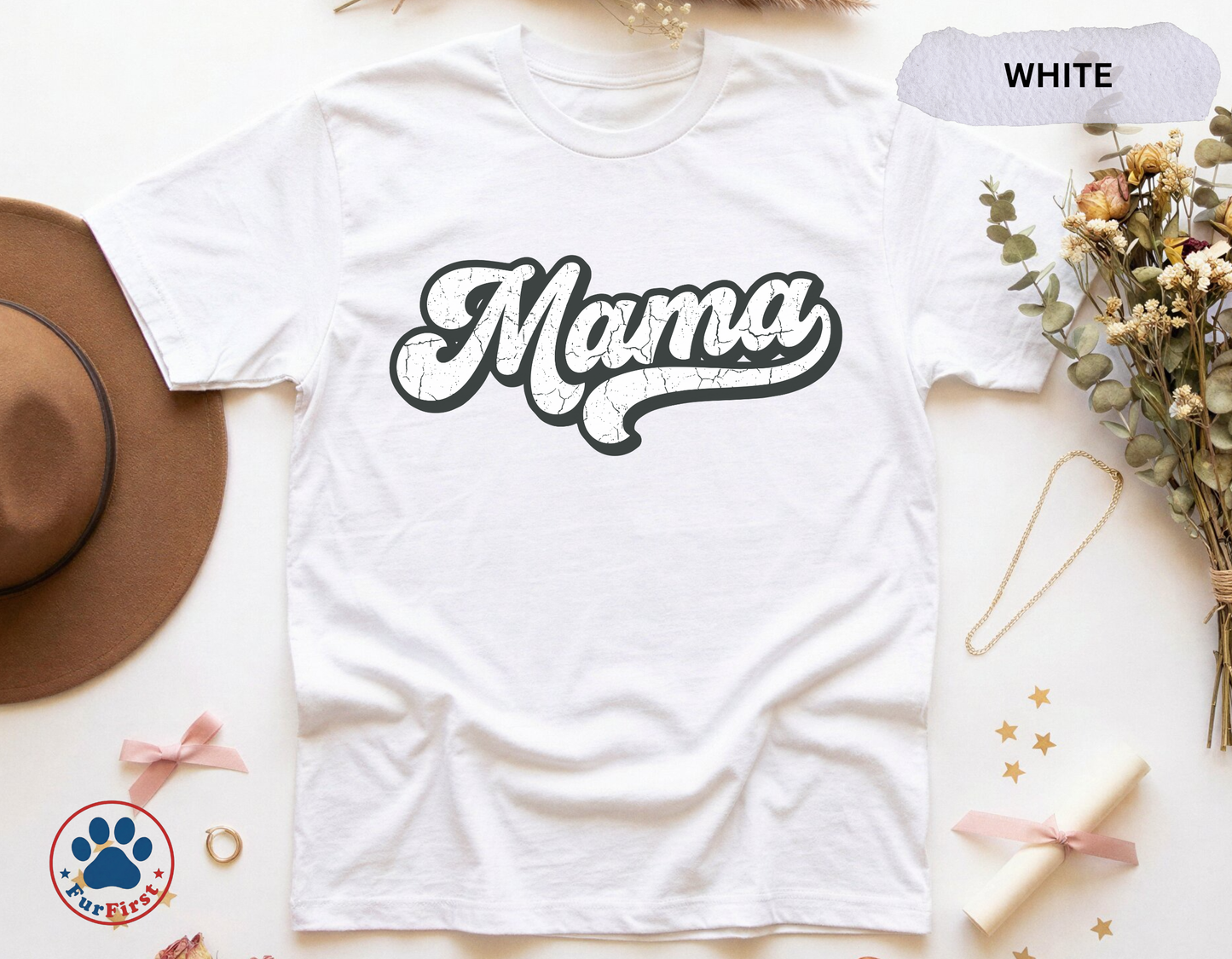 Mama Shirt Women — Retro Script Mama Tee, Mothers Day Gift, Vintage Mama Shirt, Cute Mom Gift, Simple Mama Tee