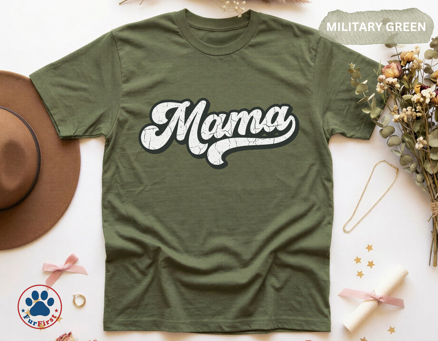 Mama Shirt Women — Retro Script Mama Tee, Mothers Day Gift, Vintage Mama Shirt, Cute Mom Gift, Simple Mama Tee