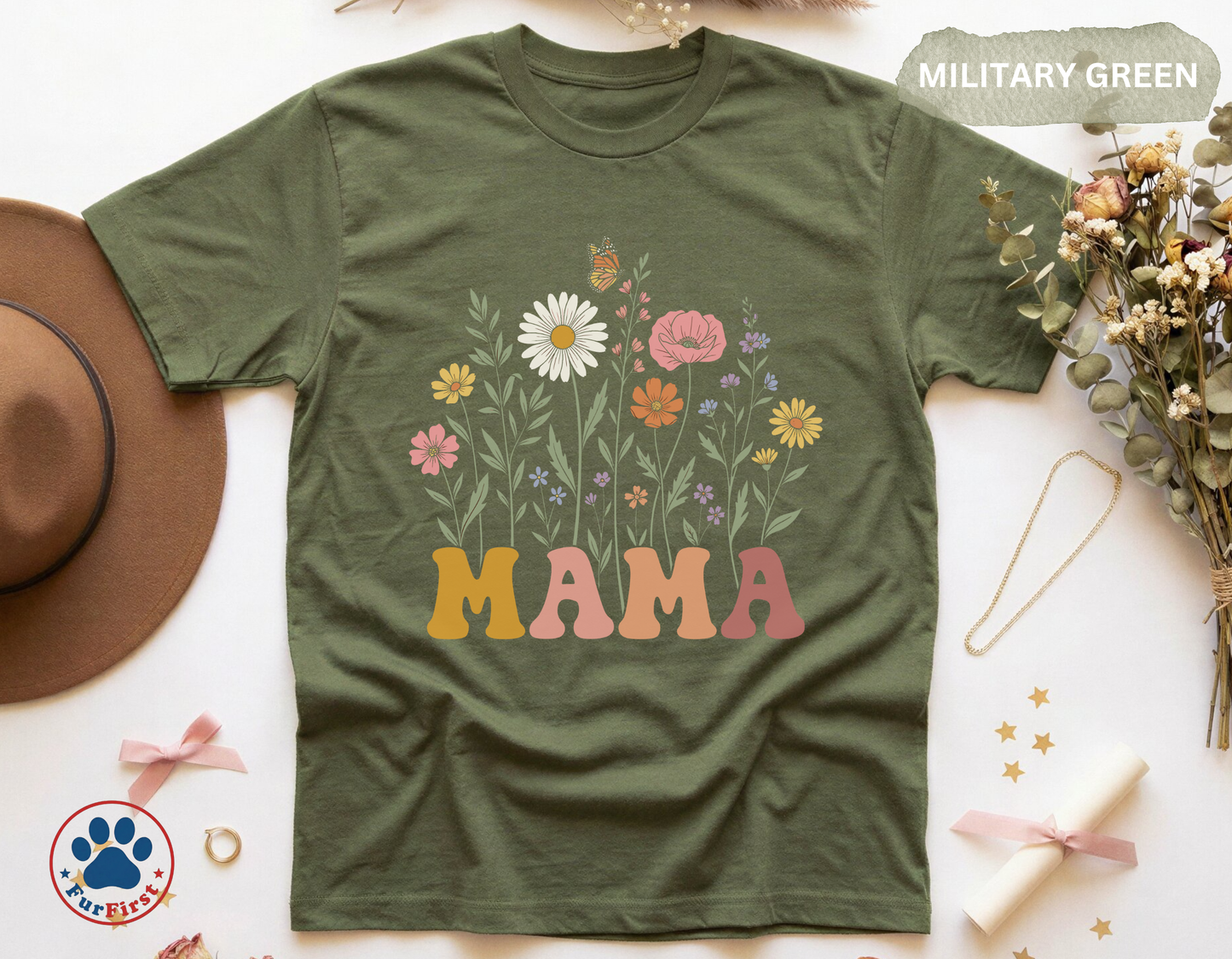 Mama Floral Shirt — Wildflower Mama Tee, Mothers Day Gift, Botanical Mama Shirt Women, Floral Mom Gift