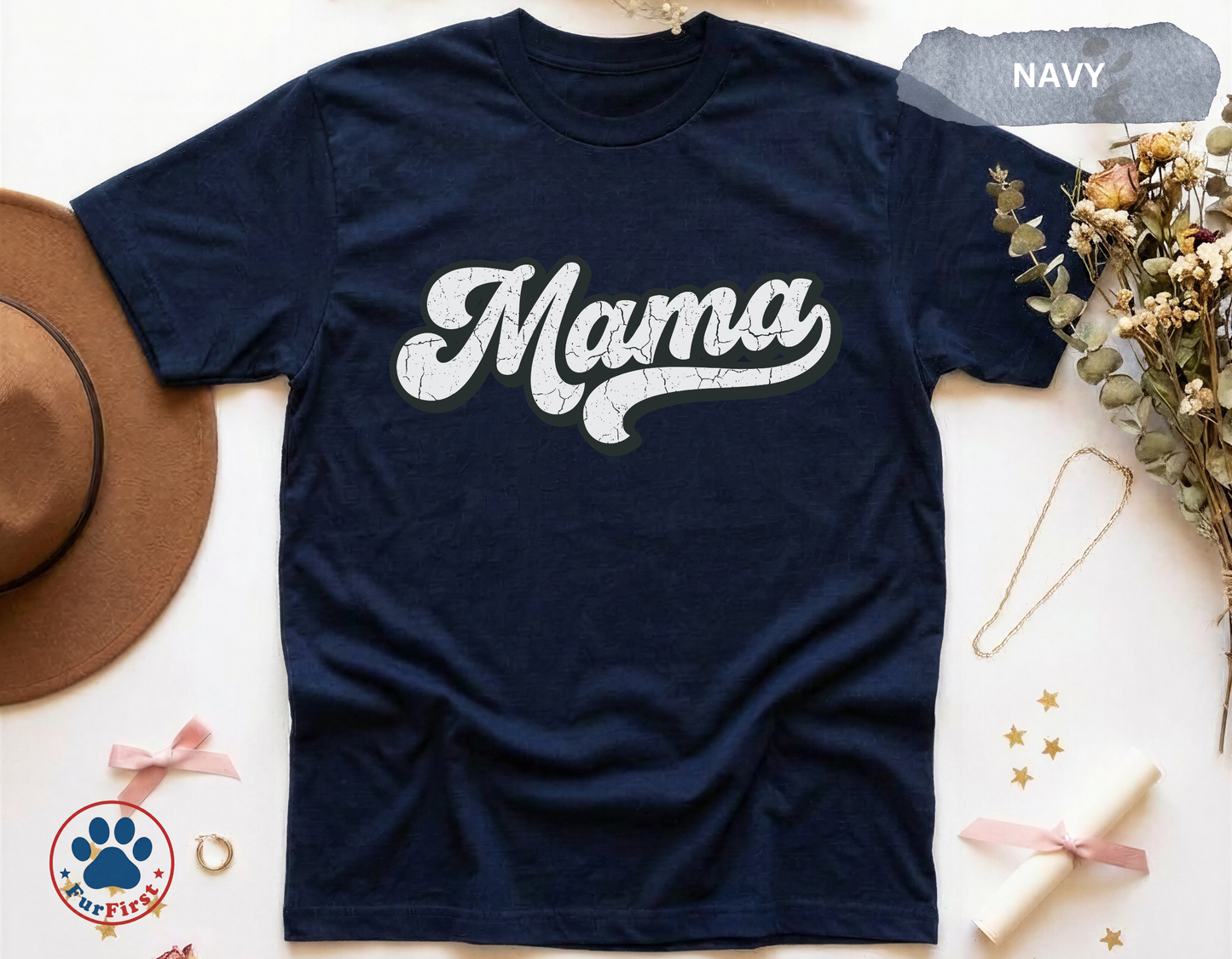 Mama Shirt Women — Retro Script Mama Tee, Mothers Day Gift, Vintage Mama Shirt, Cute Mom Gift, Simple Mama Tee
