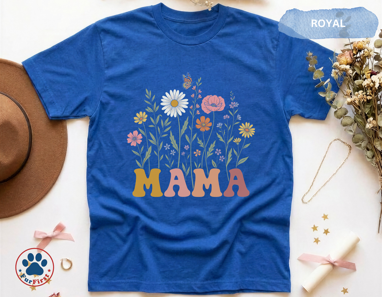 Mama Floral Shirt — Wildflower Mama Tee, Mothers Day Gift, Botanical Mama Shirt Women, Floral Mom Gift